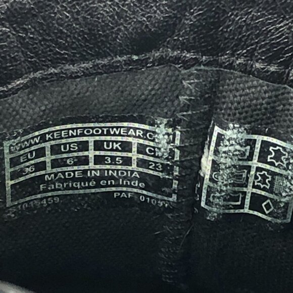 Keen Women's Size 6 Morrison Black Leather Wraparound Buckle Ankle Booties Boots - Picture 13 of 13